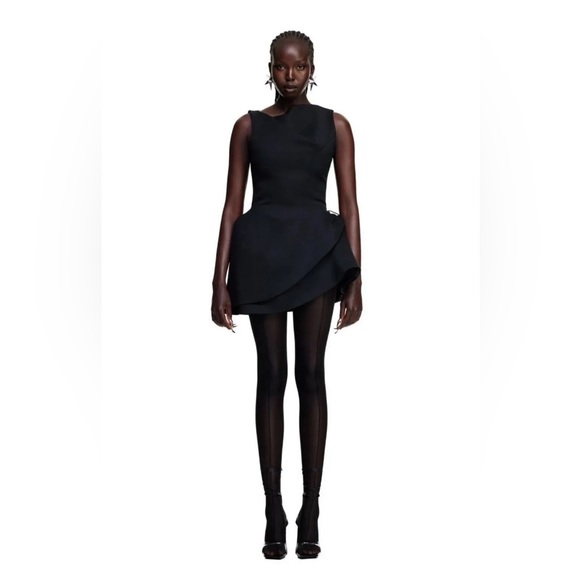 BNWT H&M Mugler wool draped dress size L - Picture 3 of 8